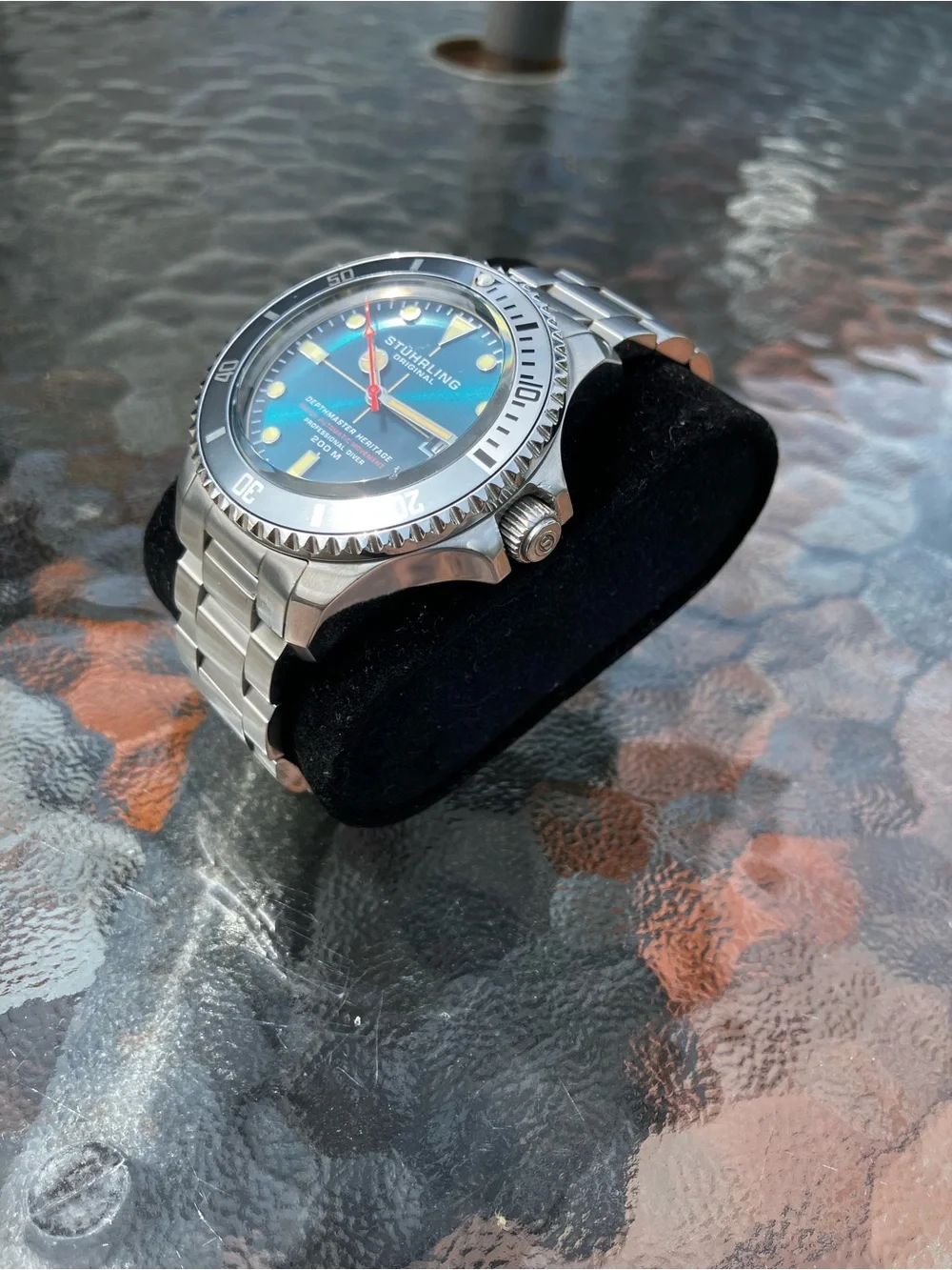 Stuhrling Depthmaster Heritage Automatic – Teal Dial - Dive watch